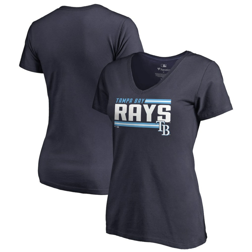 Tampa Bay Rays Women's Onside Stripe V-Neck T-Shirt | MLB On Sale