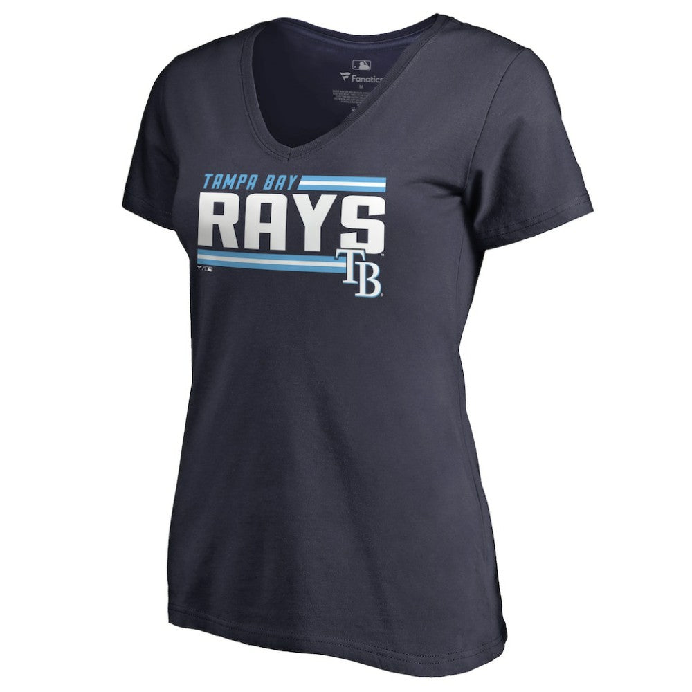 Tampa Bay Rays Women's Onside Stripe V-Neck T-Shirt | MLB On Sale