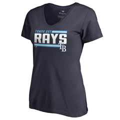 Tampa Bay Rays Women's Onside Stripe V-Neck T-Shirt | MLB On Sale