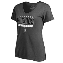Colorado Rockies Women's Charcoal Stack V-Neck T-Shirt | MLB Near me