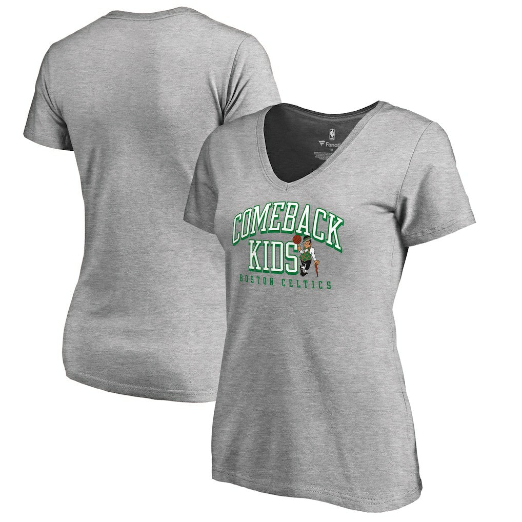 Boston Celtics Women's Comeback Kids V-Neck T-Shirt New