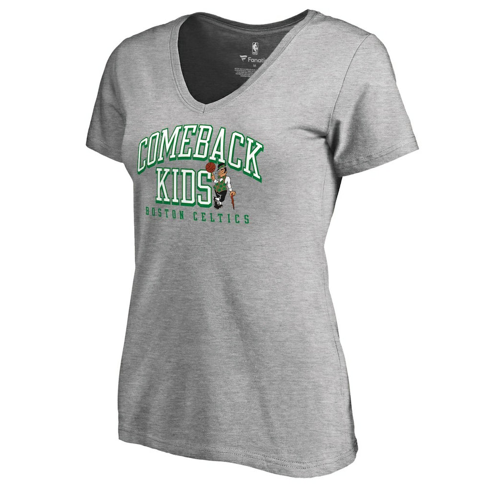 Boston Celtics Women's Comeback Kids V-Neck T-Shirt New