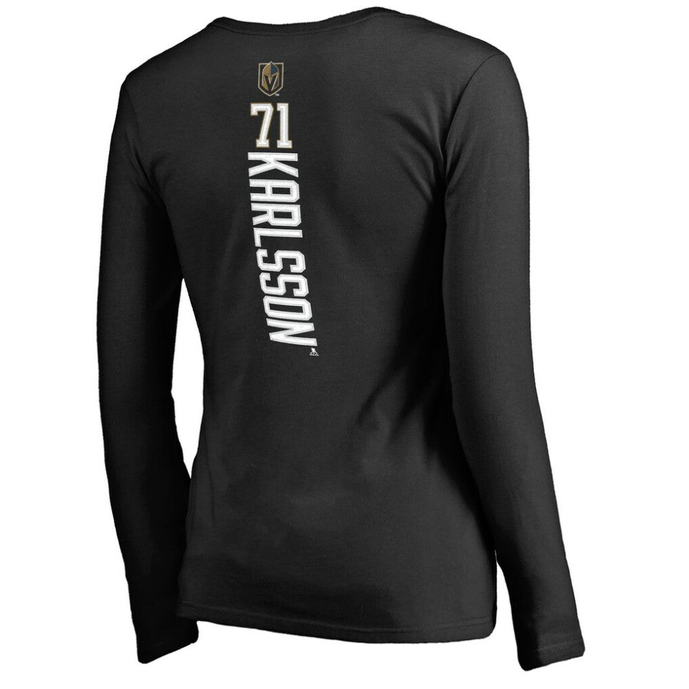 William Karlsson Vegas Golden Knights Women's Backer V-Neck Long Sleeve T-Shirt On Sale