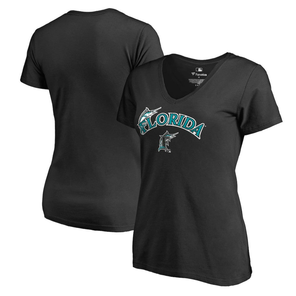 Florida Marlins Women's Core Wahconah V-Neck T-Shirt | MLB For sale
