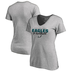 Philadelphia Eagles  Women's Iconic Collection Script Assist V-Neck T-Shirt