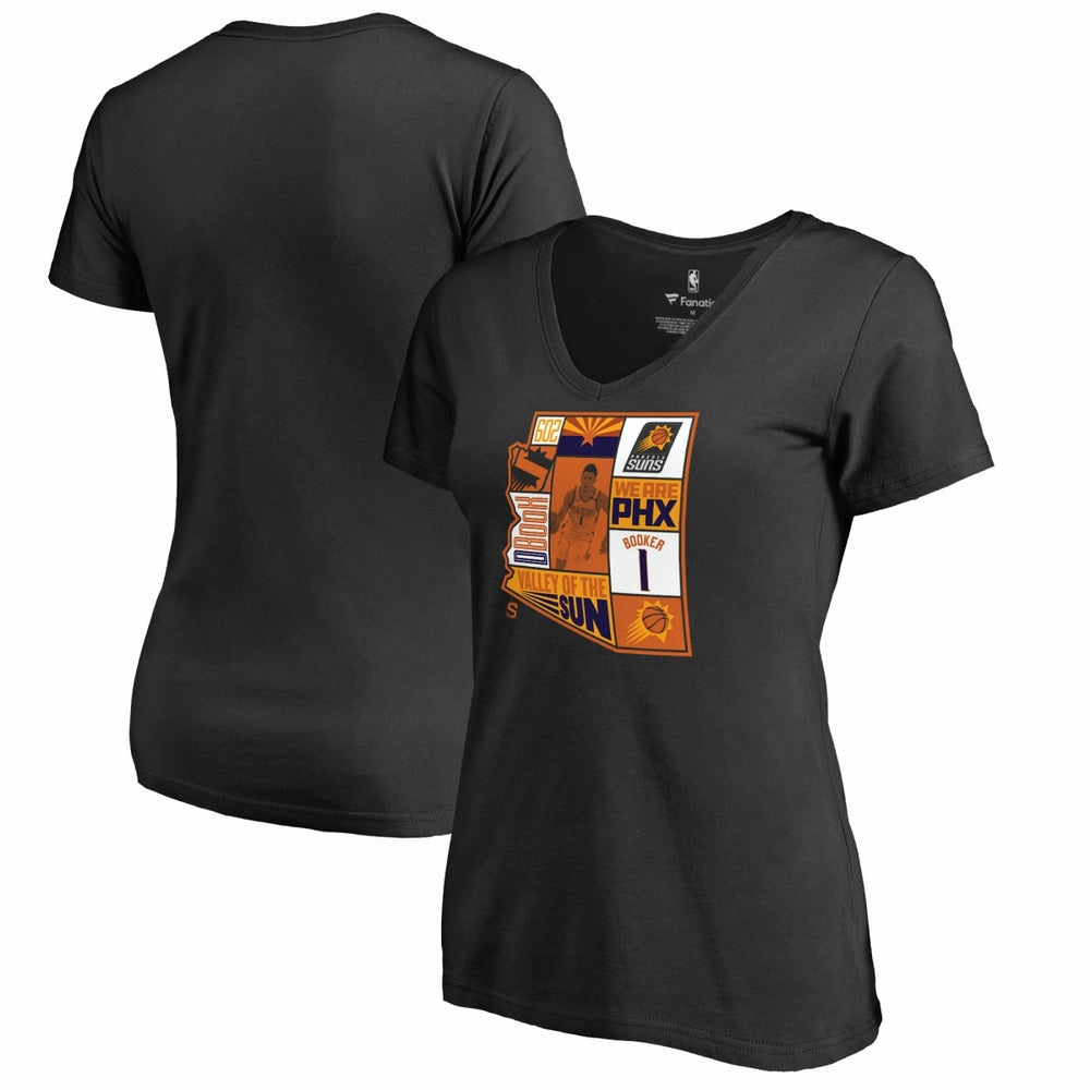 Devin Booker Phoenix Suns Women's Player State V-Neck T-Shirt For Sale