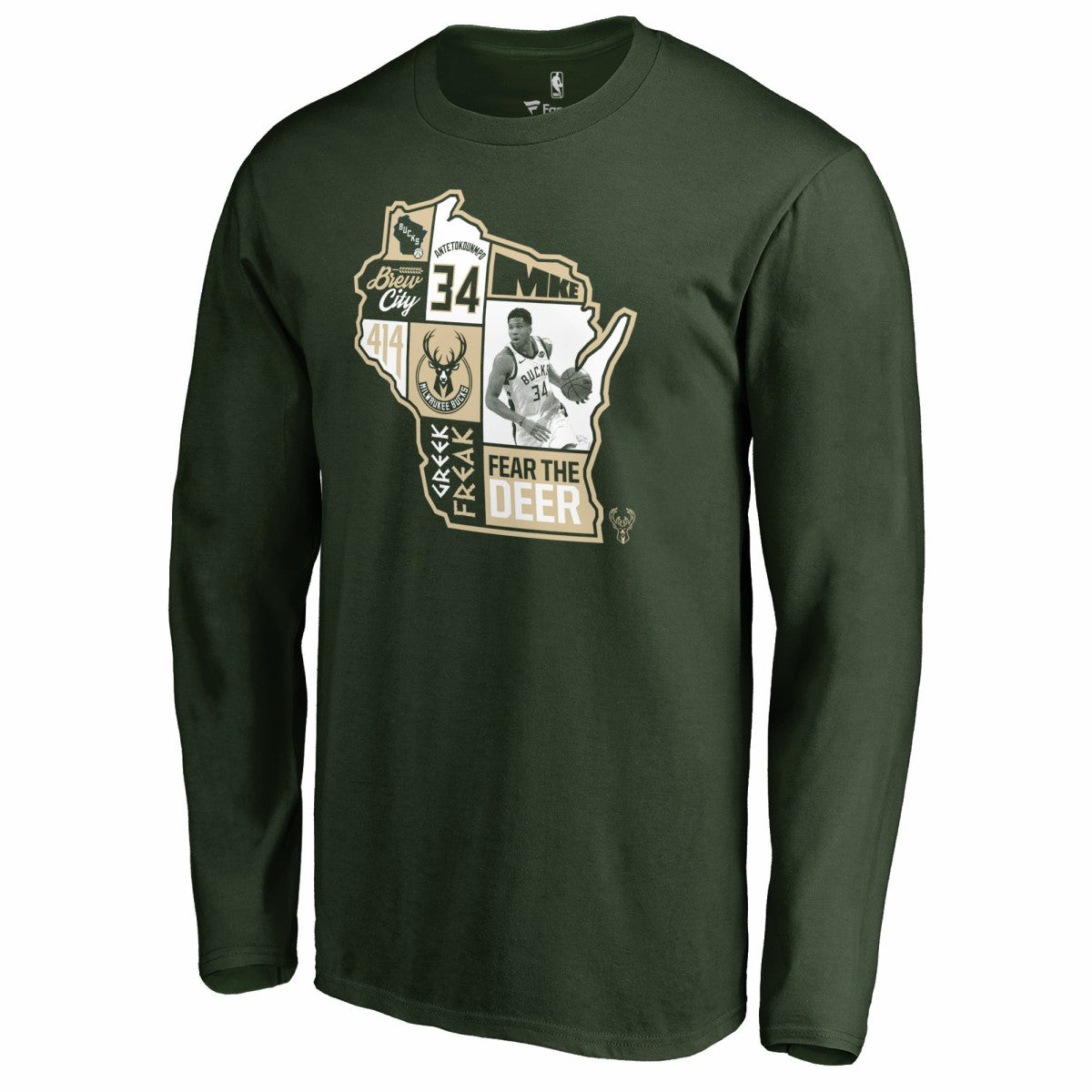 Giannis Antetokounmpo Milwaukee Bucks Player State Long Sleeve T-Shirt On Sale