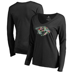 Nashville Predators Women's Lovely Long Sleeve V-Neck T-Shirt For Sale