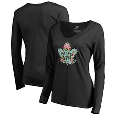 Toronto Maple Leafs Women's Lovely Long Sleeve V-Neck T-Shirt Online