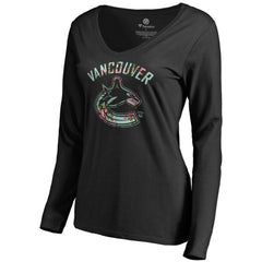 Vancouver Canucks Women's Lovely Long Sleeve V-Neck T-Shirt Discount