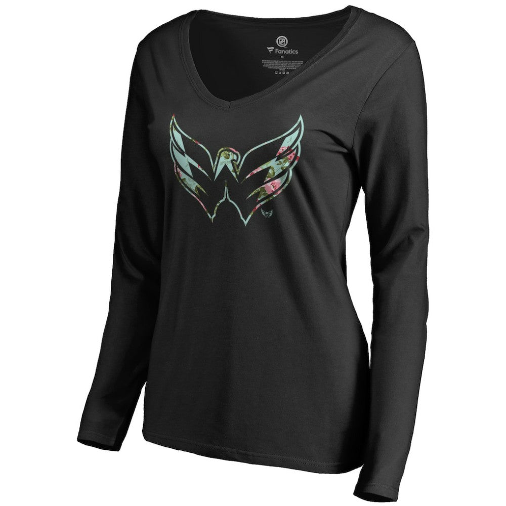 Washington Capitals Women's Lovely Long Sleeve V-Neck T-Shirt Discount