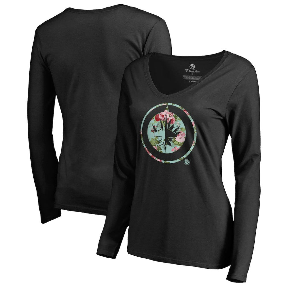 Winnipeg Jets Women's Lovely Long Sleeve V-Neck T-Shirt Outlet