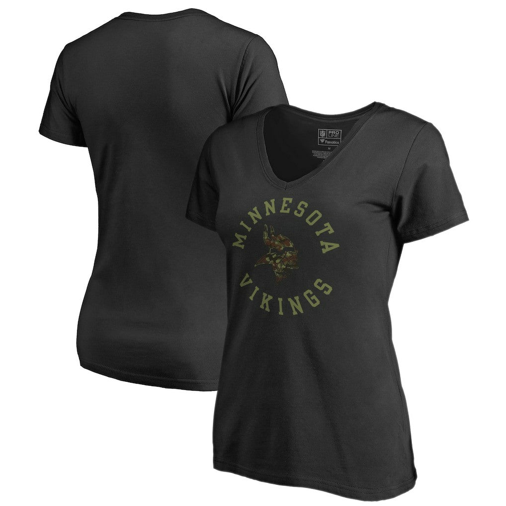 Minnesota Vikings  Women's Camo Collection Liberty V-Neck T-Shirt