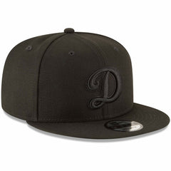 Los Angeles Dodgers New Era Script Logo Black on Black 9FIFTY Snapback Adjustable Hat | MLB Discount
