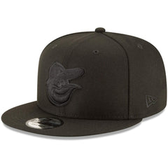 Baltimore Orioles New Era Black on Black 9FIFTY Team Snapback Adjustable Hat | MLB New