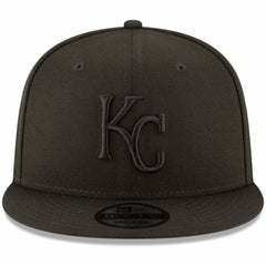 Kansas City Royals New Era Black on Black 9FIFTY Team Snapback Adjustable Hat | MLB On Sale