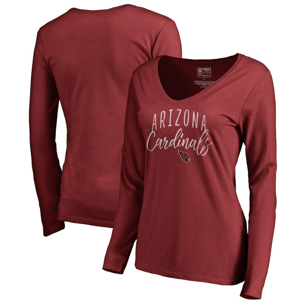 Arizona Cardinals  Women's Graceful Long Sleeve V-Neck T-Shirt