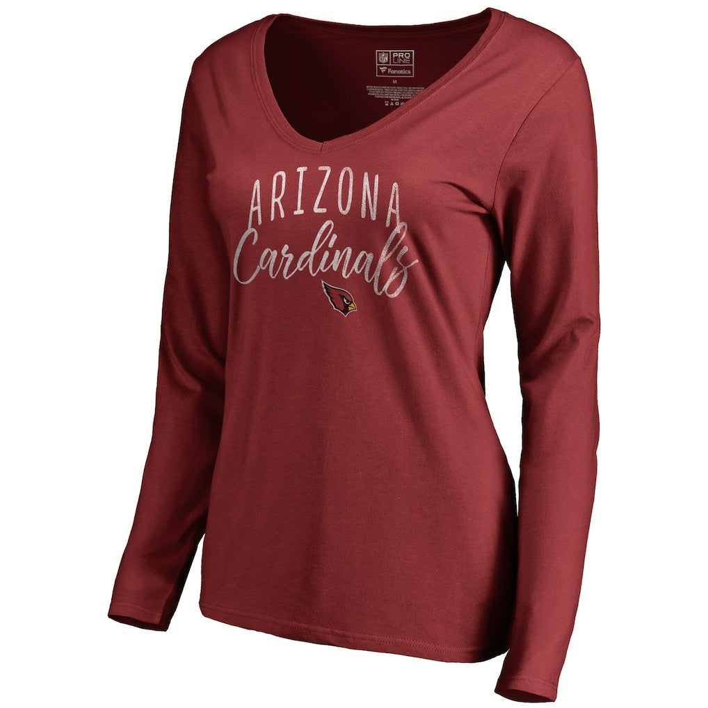 Arizona Cardinals  Women's Graceful Long Sleeve V-Neck T-Shirt