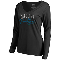 Carolina Panthers  Women's Graceful Long Sleeve V-Neck T-Shirt