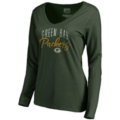Green Bay Packers  Women's Graceful Long Sleeve V-Neck T-Shirt
