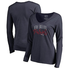 New England Patriots  Women's Graceful Long Sleeve V-Neck T-Shirt