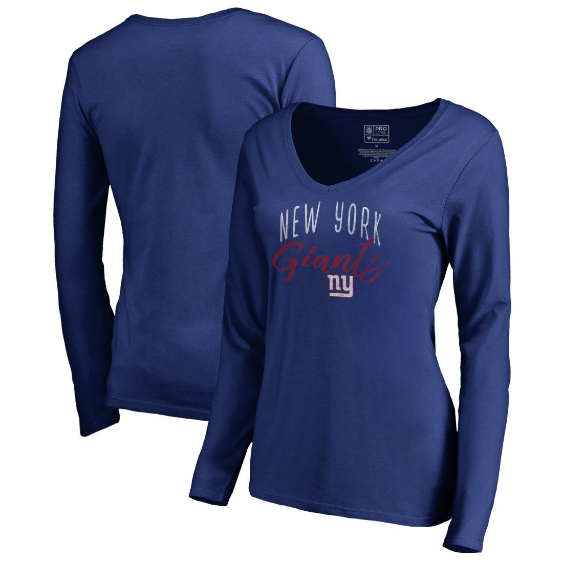 New York Giants  Women's Graceful Long Sleeve V-Neck T-Shirt