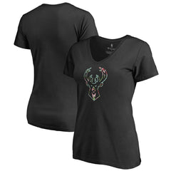 Milwaukee Bucks Lovely V-Neck T-Shirt On Sale