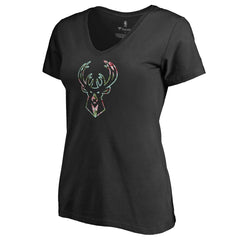 Milwaukee Bucks Lovely V-Neck T-Shirt On Sale