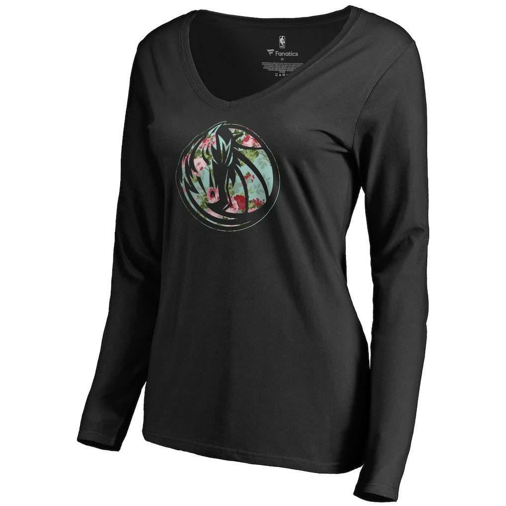 Dallas Mavericks Women's Lovely V-Neck Long Sleeve T-Shirt sale Outlet