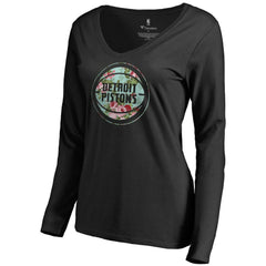 Detroit Pistons Women's Lovely V-Neck Long Sleeve T-Shirt sale Discount