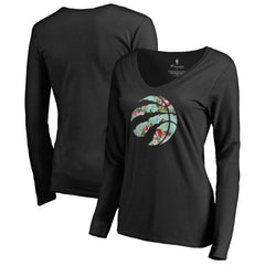 Toronto Raptors Women's Lovely V-Neck Long Sleeve T-Shirt On Sale