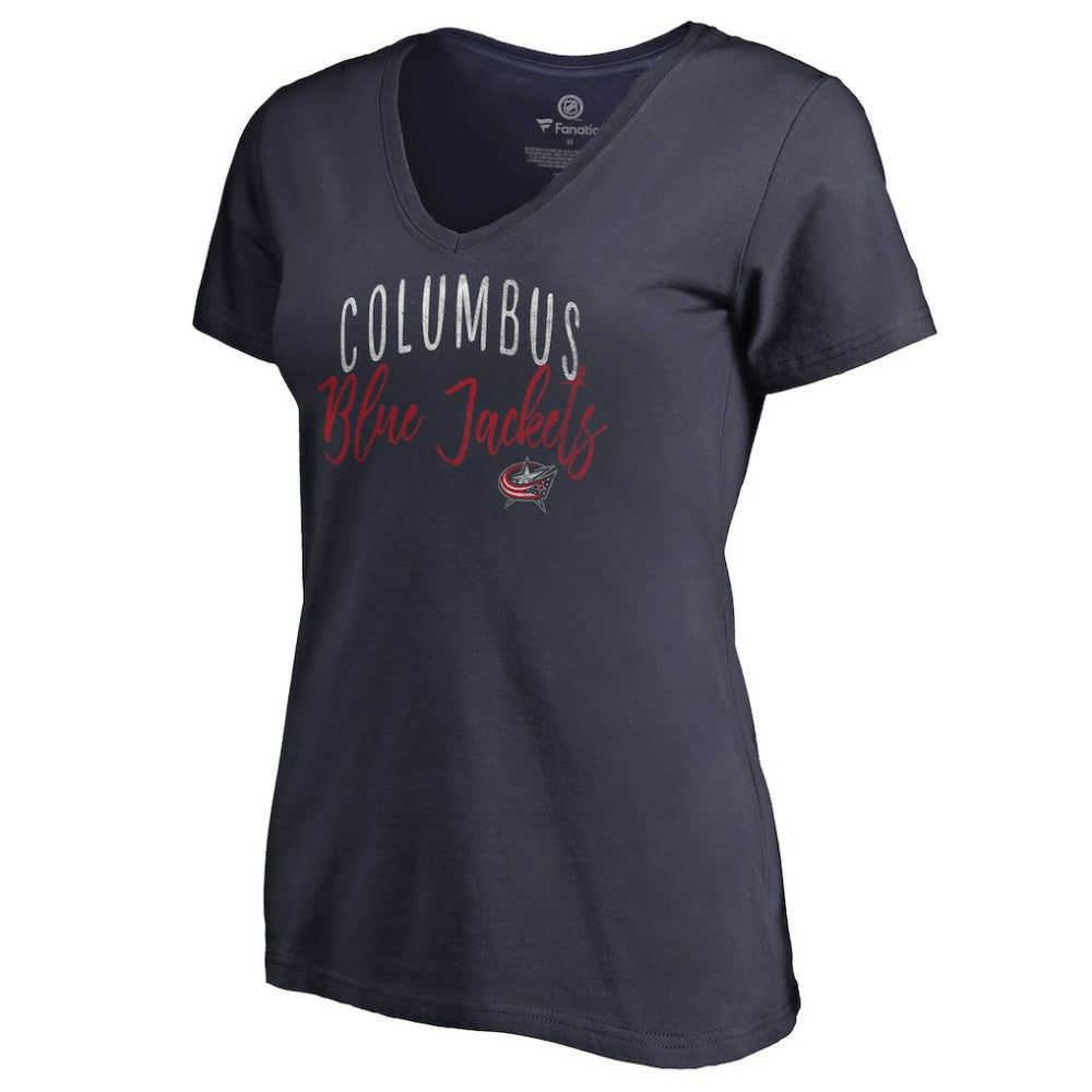 Columbus Blue Jackets Women's Graceful V-Neck T-Shirt On Sale