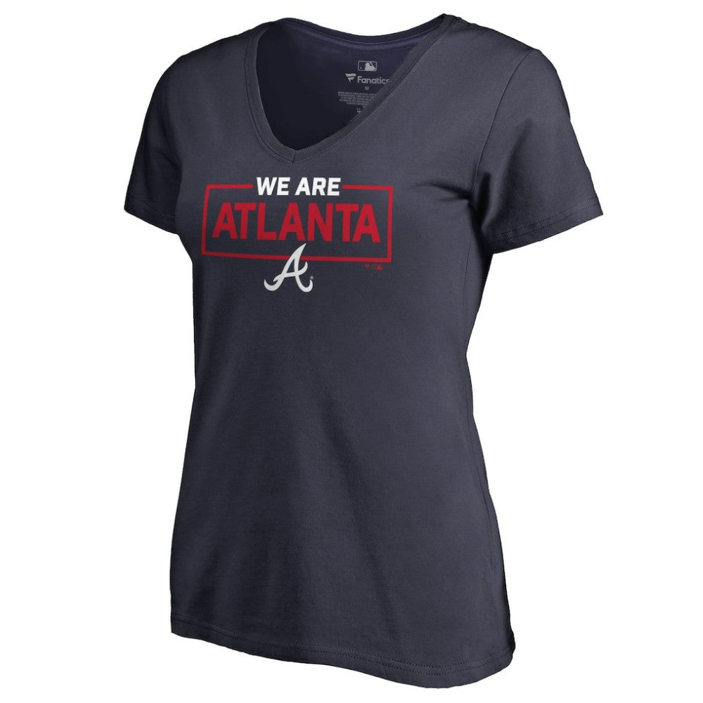 Atlanta Braves Women's We Are Icon V-Neck T-Shirt | MLB New