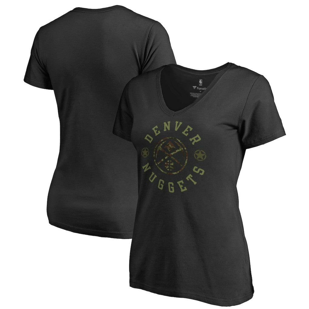 Denver Nuggets Women's Liberty Camo V-Neck T-Shirt sale Discount