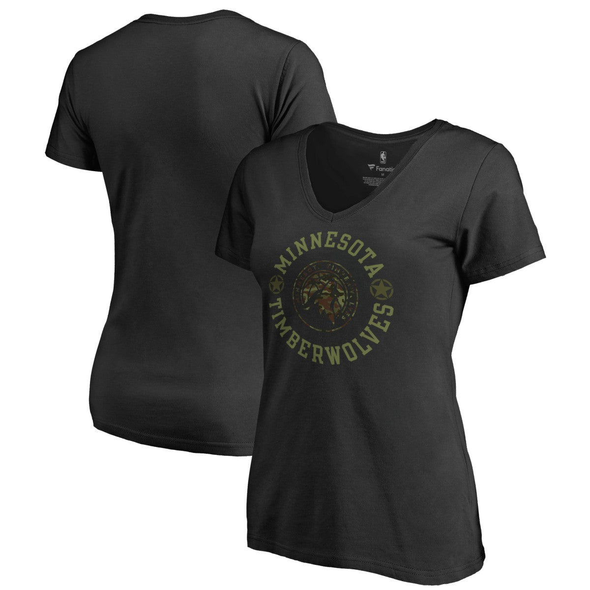 Minnesota Timberwolves Women's Liberty V-Neck T-Shirt New