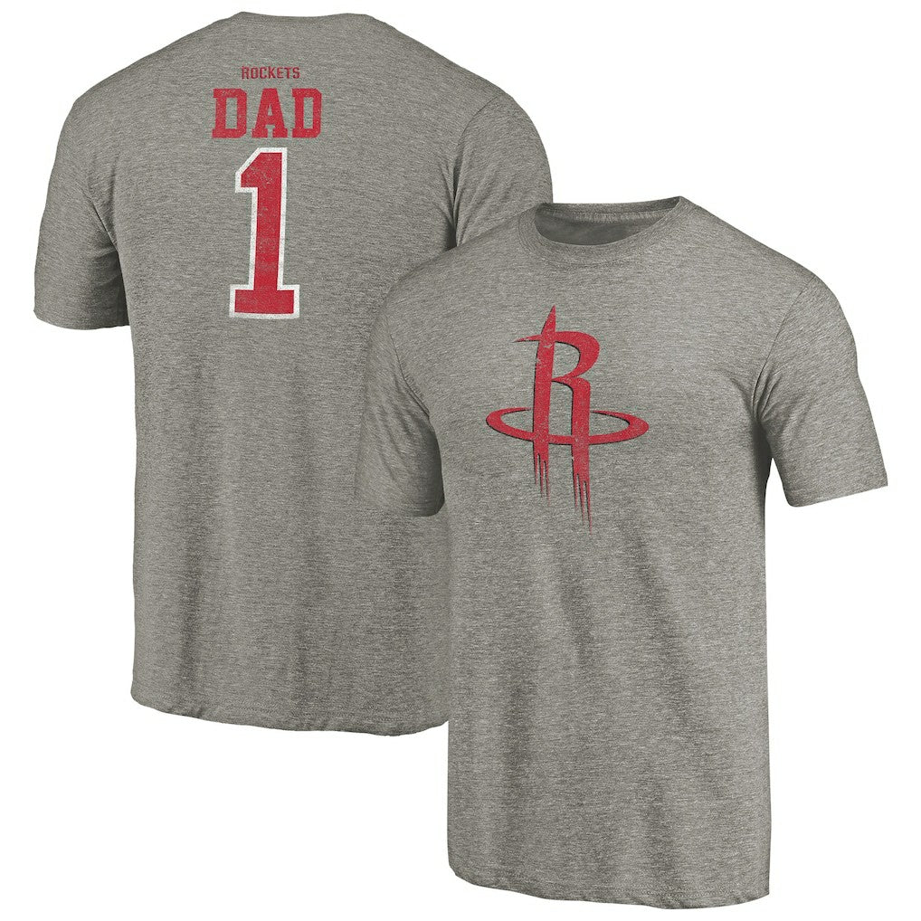 Houston Rockets Greatest Dad Tri-Blend T-Shirt New