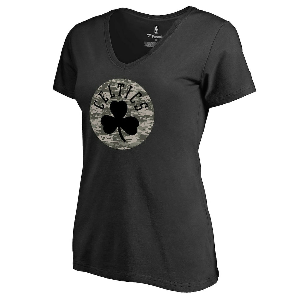 Boston Celtics Women's Cloak Camo V-Neck T-Shirt Discount
