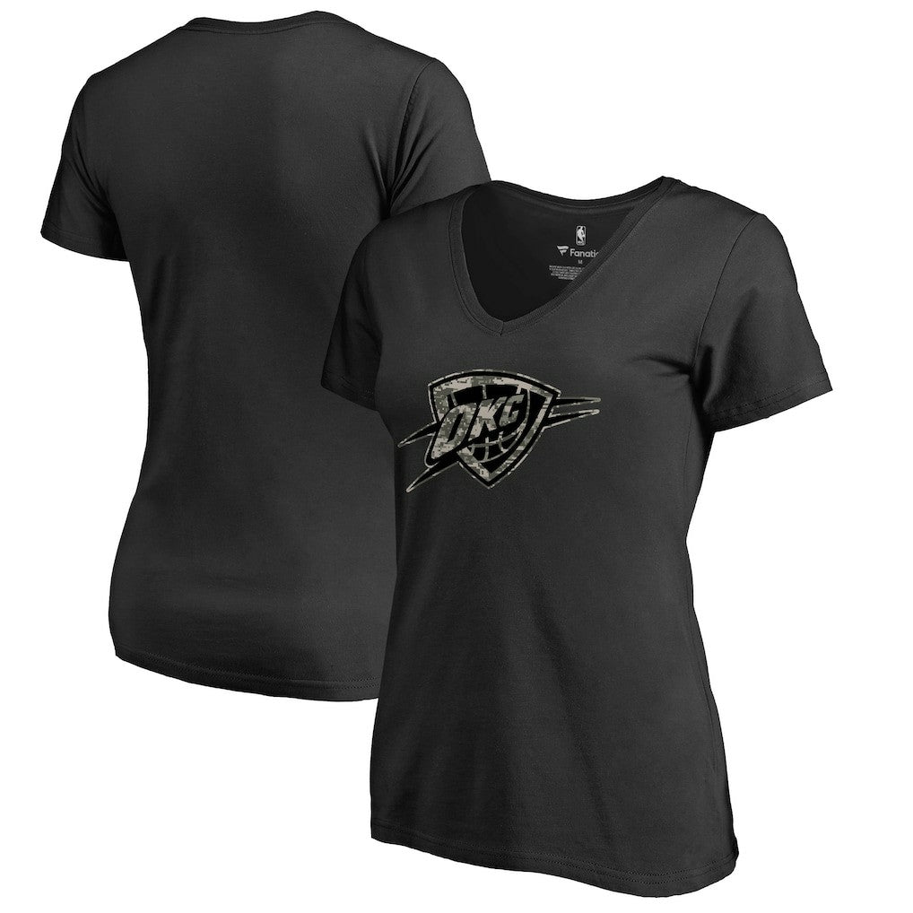 Oklahoma City Thunder Women's Cloak Camo V-Neck T-Shirt Discount