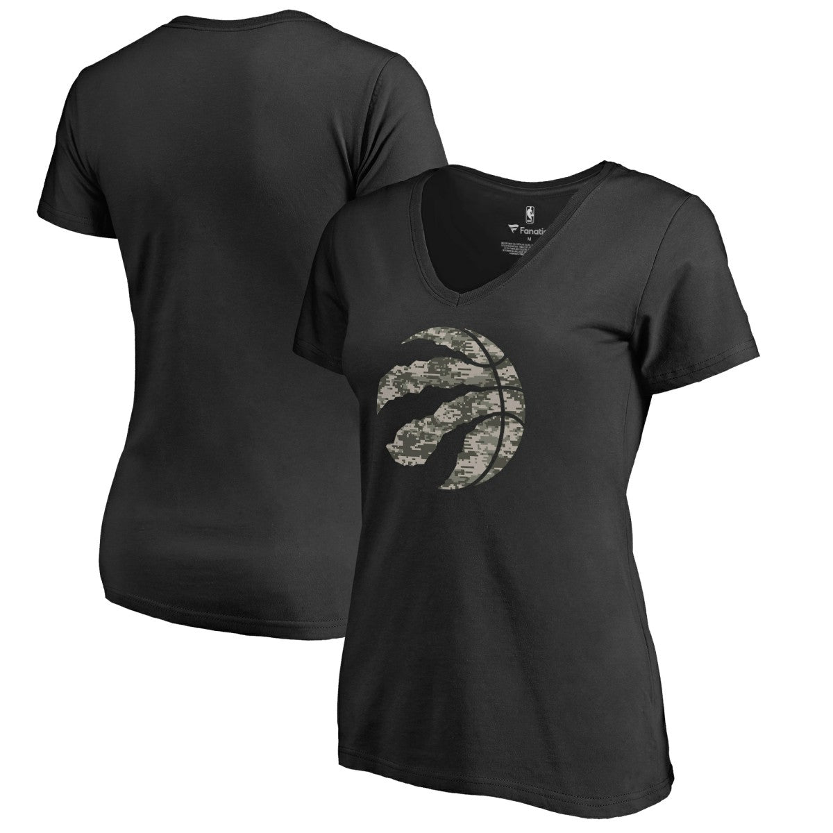 Toronto Raptors Women's Cloak Camo V-Neck T-Shirt Outlet