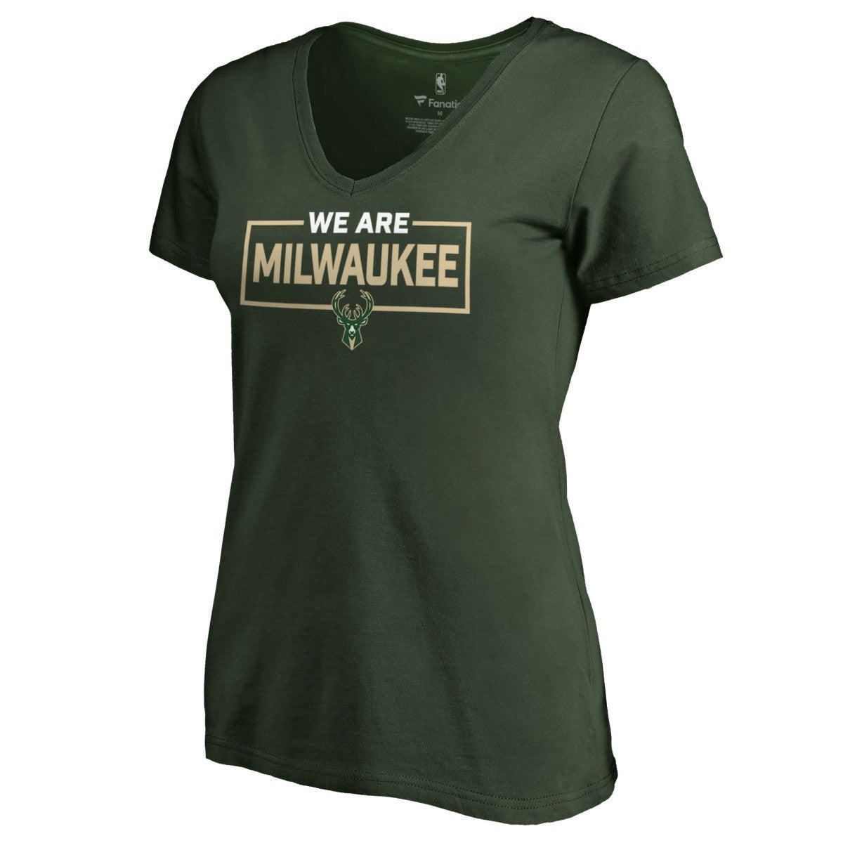 Milwaukee Bucks Women's We Are Iconic Collection V-Neck T-Shirt On Sale