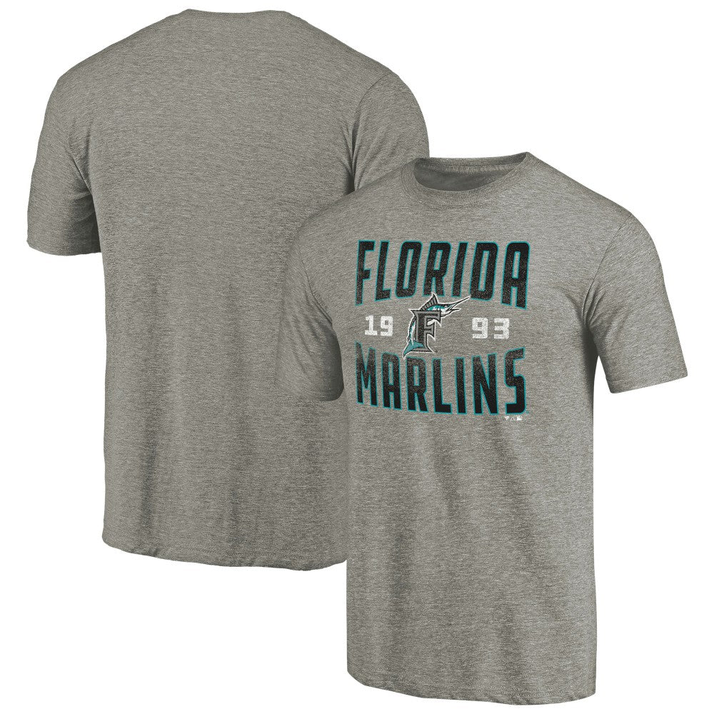 Florida Marlins Cooperstown Collection Vintage Antique Stack Tri-Blend T-Shirt | MLB Outlet