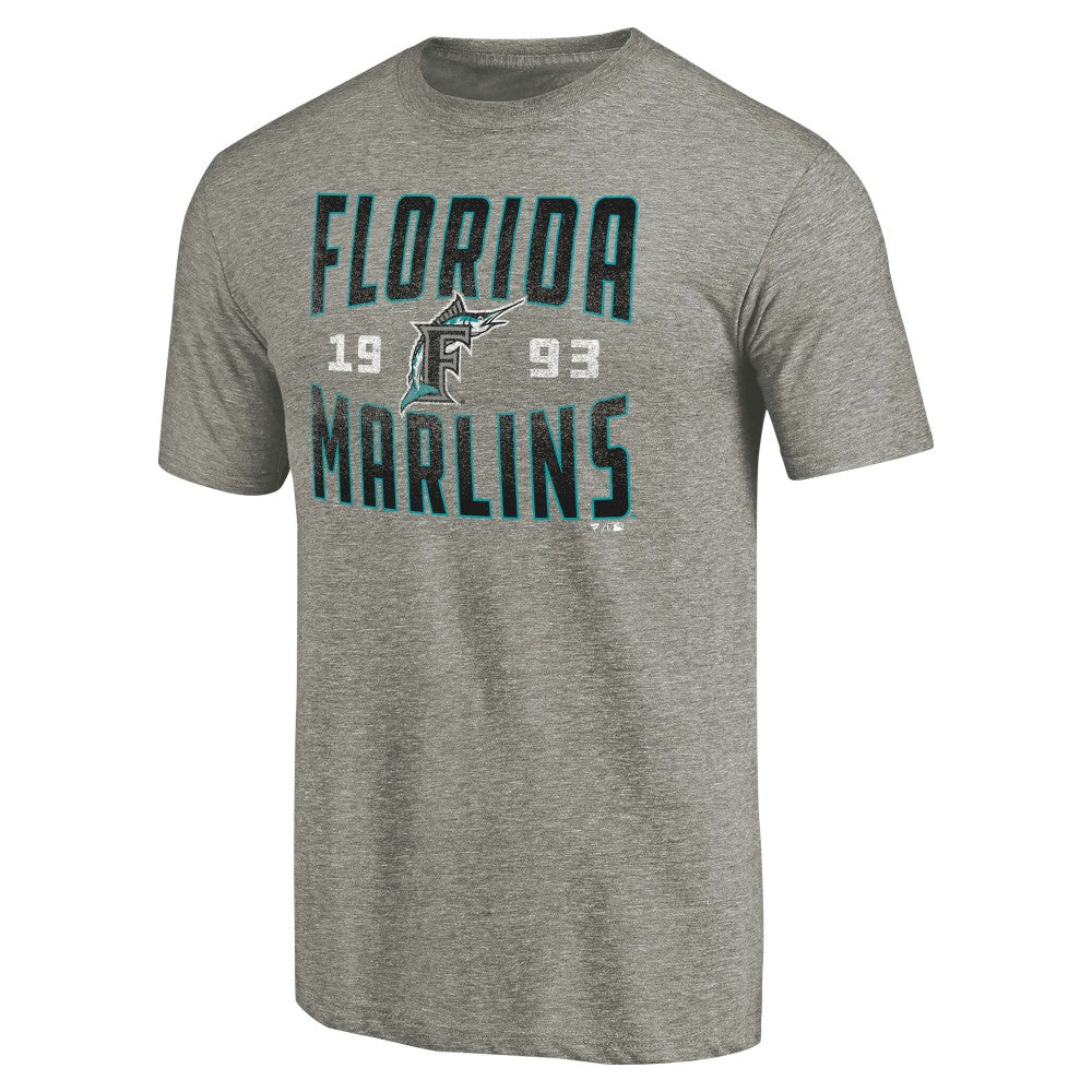 Florida Marlins Cooperstown Collection Vintage Antique Stack Tri-Blend T-Shirt | MLB Outlet