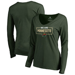 Minnesota Wild Women's Iconic Collection We Are Long Sleeve V-Neck T-Shirt Discount