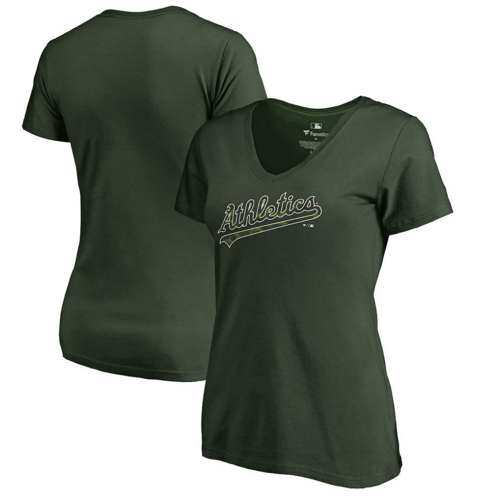 Athletics Women's Armed Forces Wordmark T-Shirt | MLB New