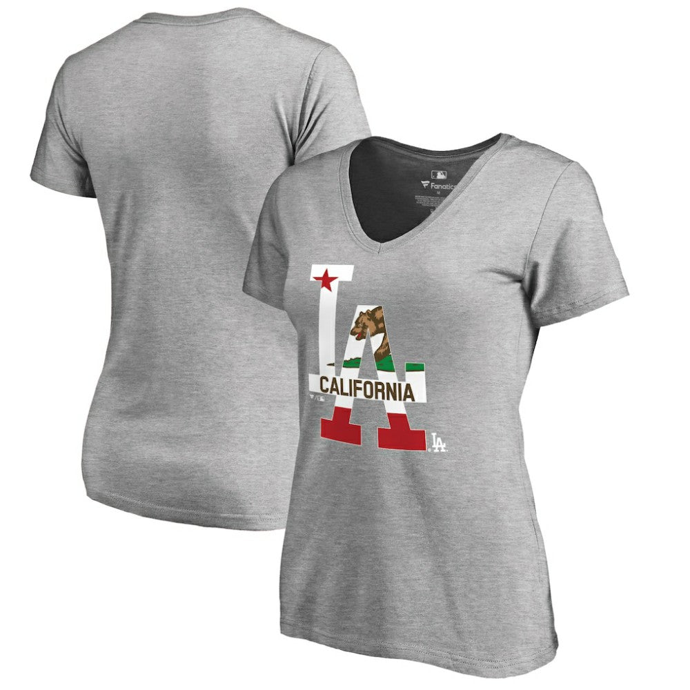 Los Angeles Dodgers Women's Hometown Collection Cali Flag T-Shirt | MLB For sale