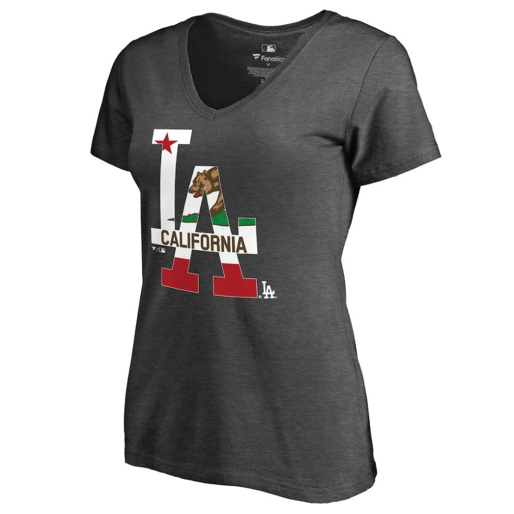 Los Angeles Dodgers Women's Hometown Collection Cali Flag T-Shirt | MLB New