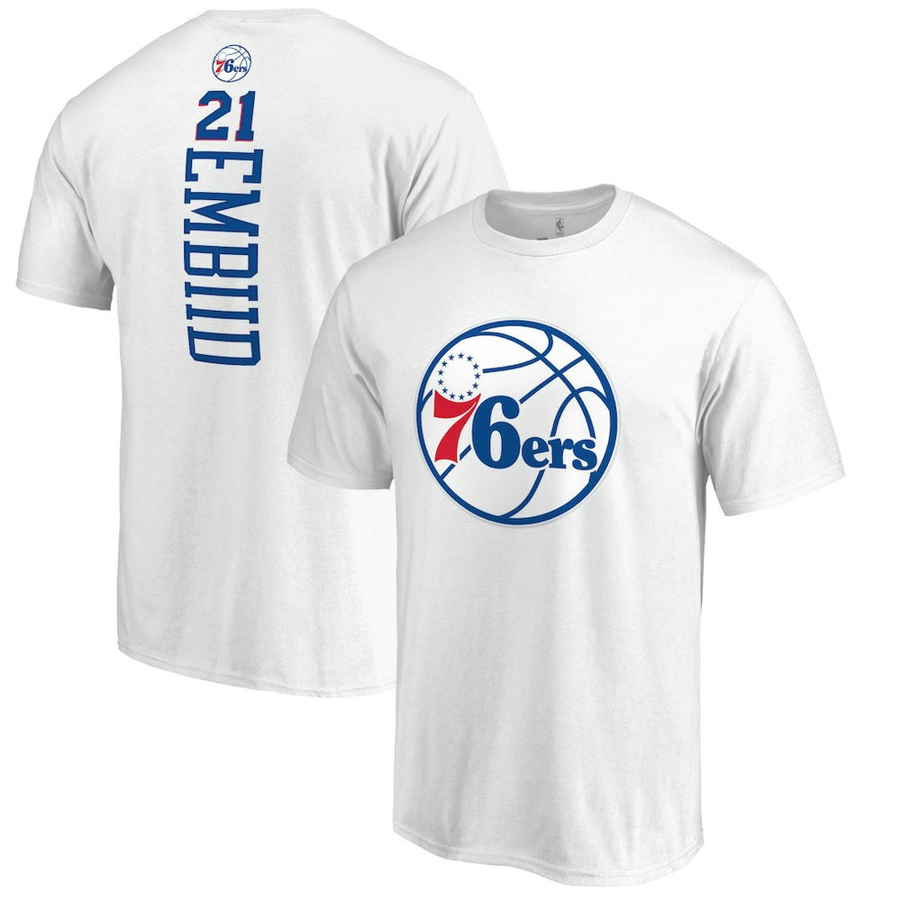 Joel Embiid Philadelphia 76ers Backer Name & Number T-Shirt Discount