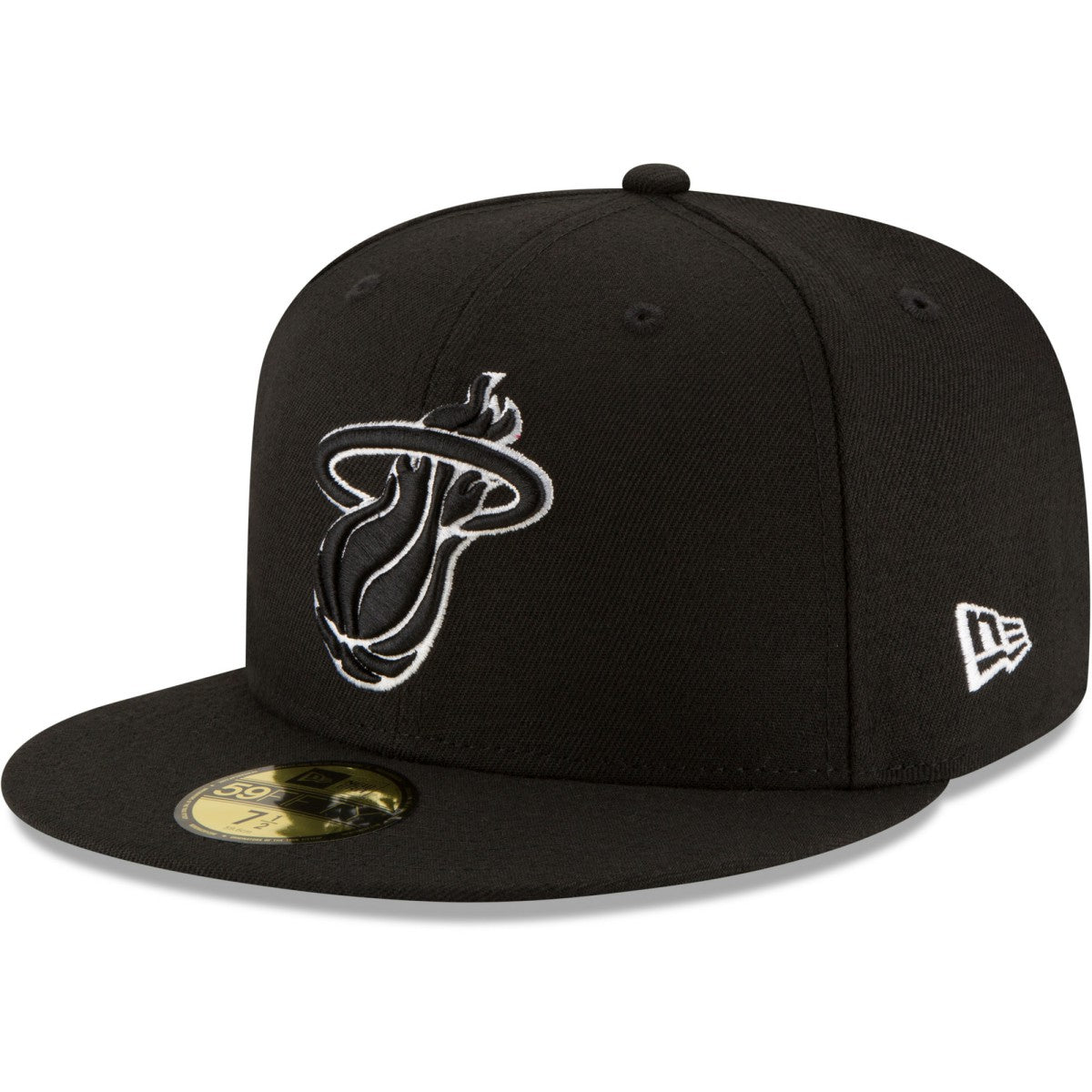 Miami Heat Black & White Logo 59FIFTY Fitted Hat Discount