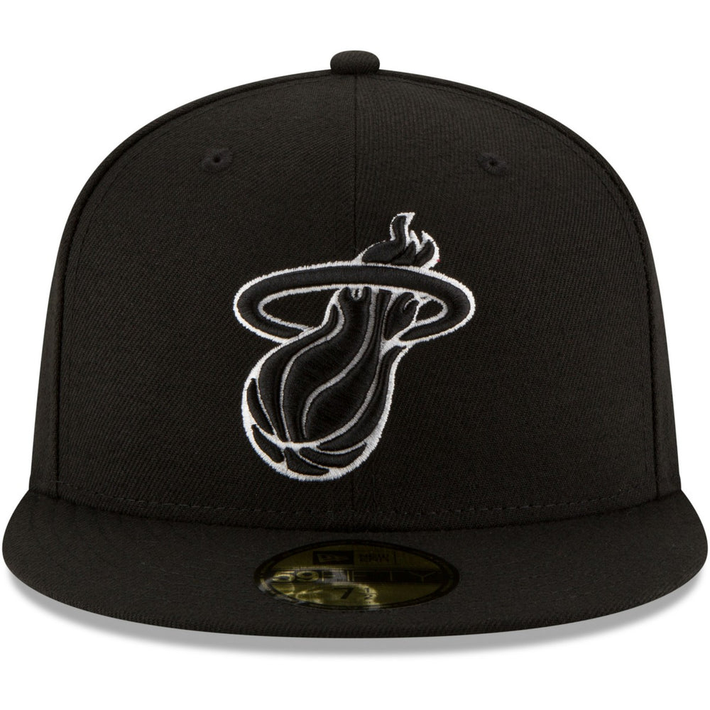 Miami Heat Black & White Logo 59FIFTY Fitted Hat Discount