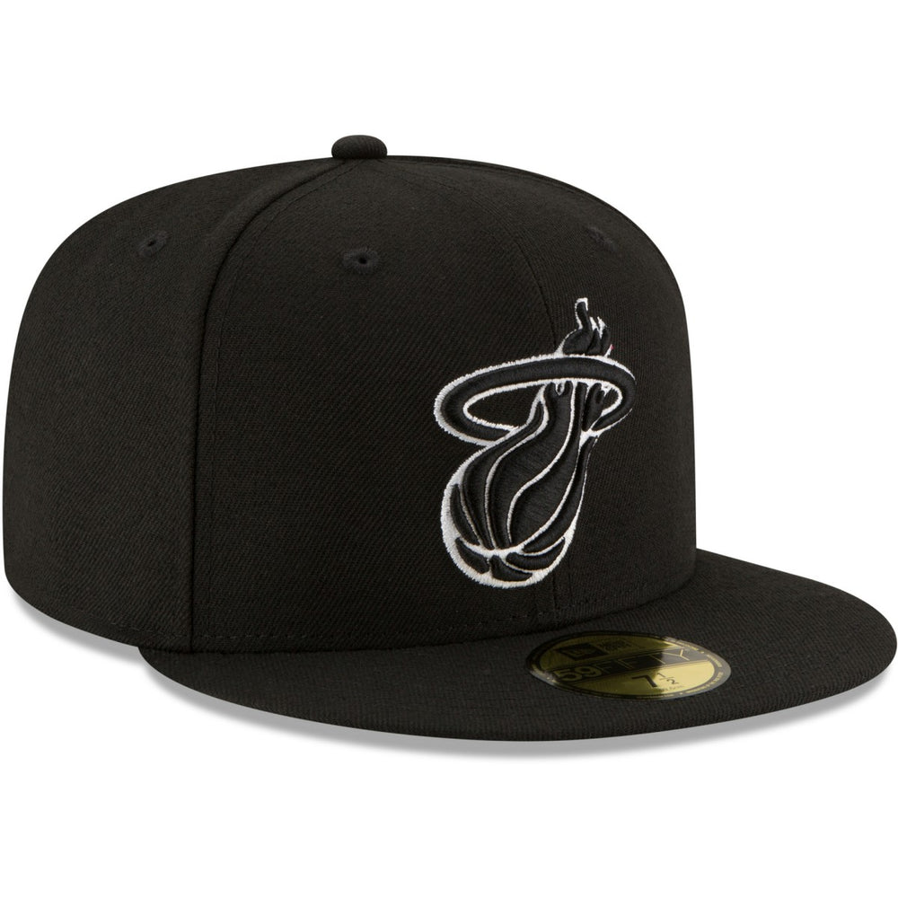 Miami Heat Black & White Logo 59FIFTY Fitted Hat Discount
